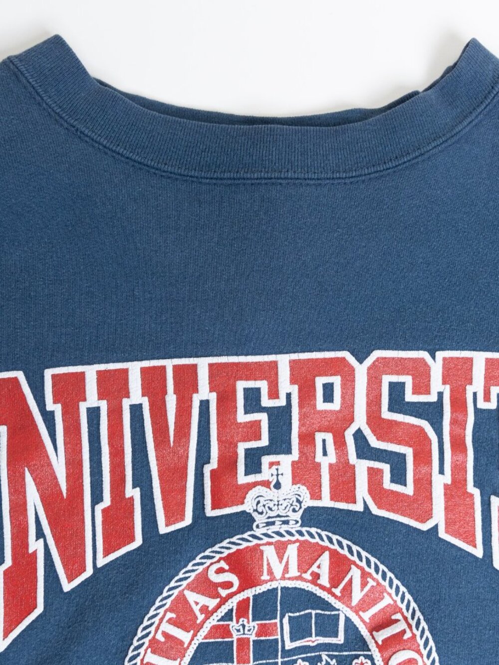 Vintage University of Manitoba Crewneck Sweatshirt Blue 90s Collegiate Canada L - Picture 6 of 14